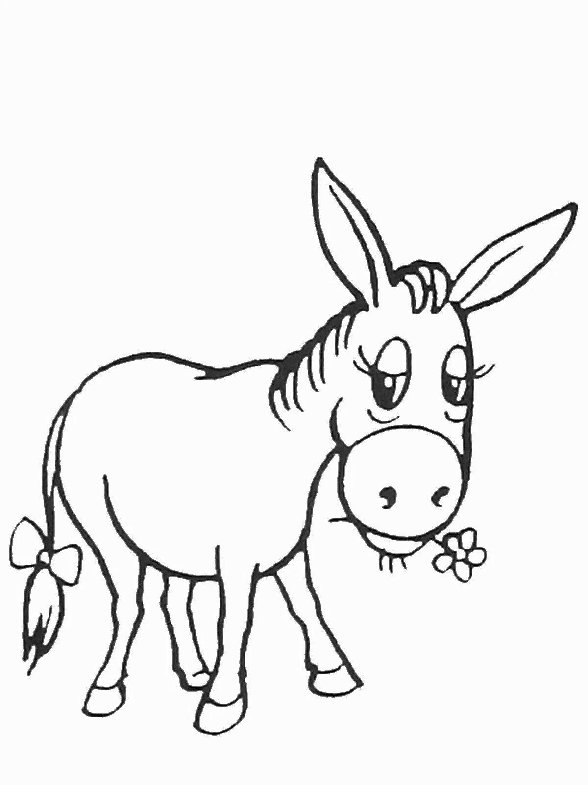 Great donkey coloring book for kids