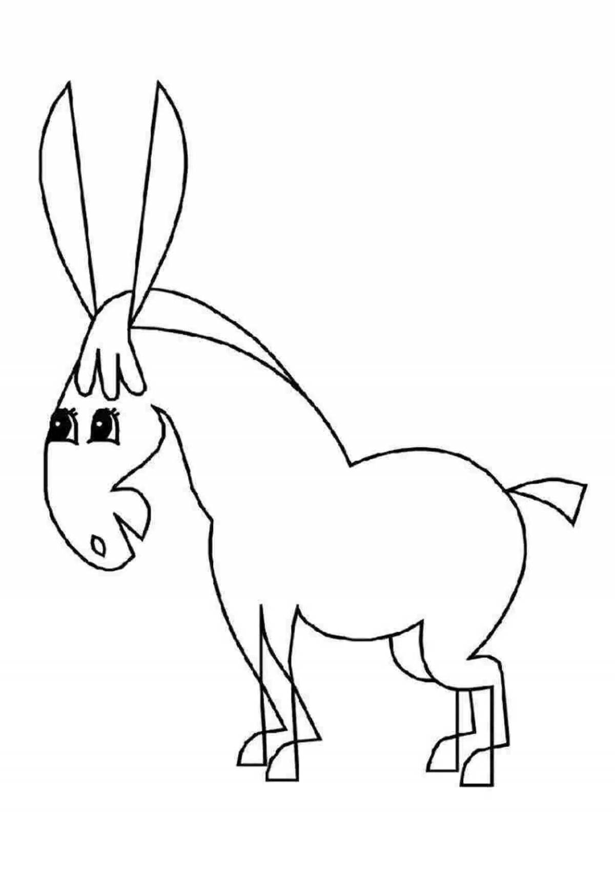 Happy coloring page ослик для детей