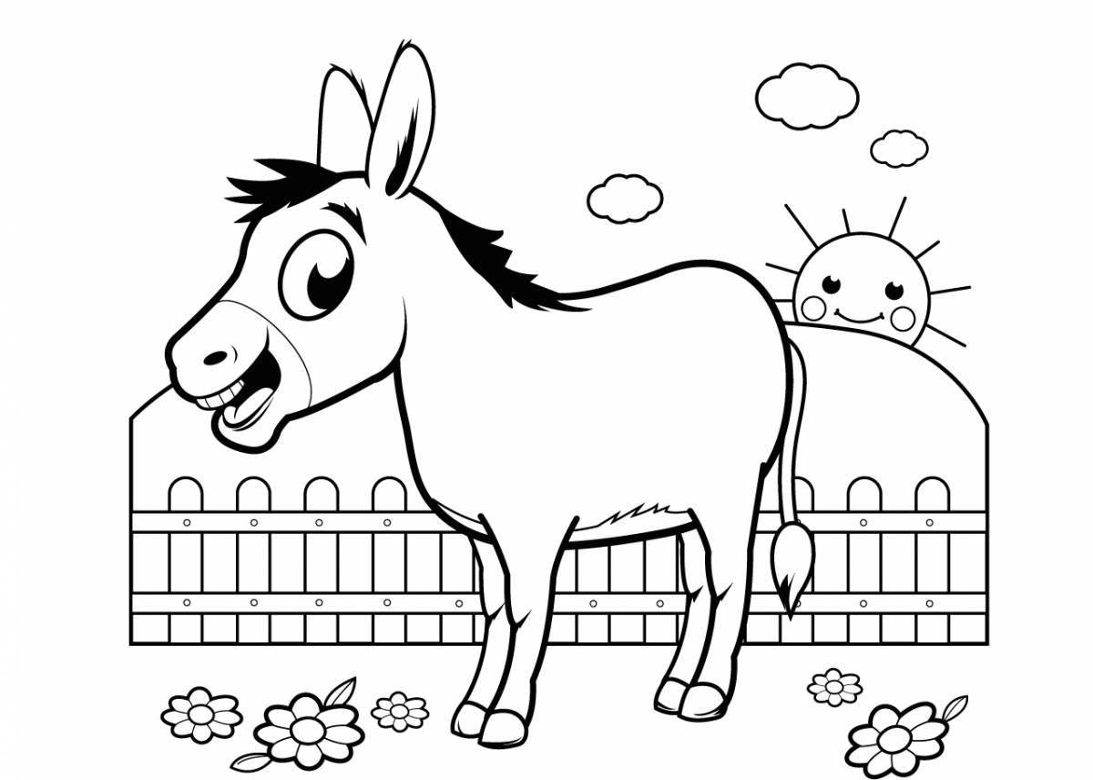Coloring donkey fun for kids