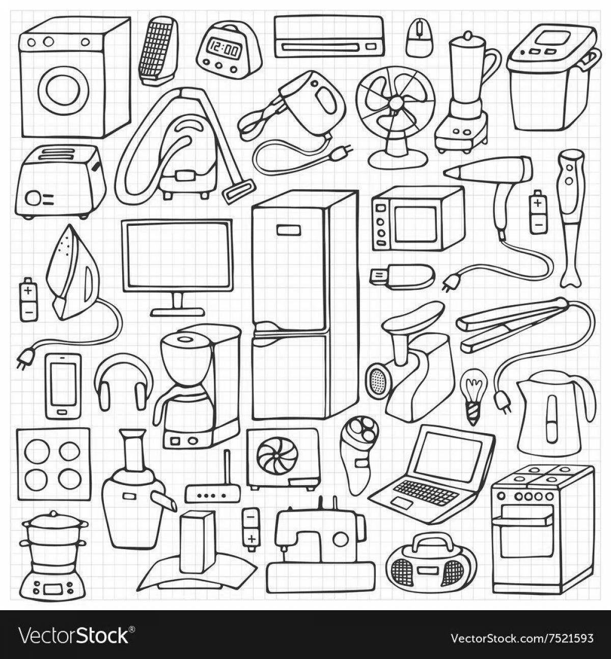 Crazy Appliance Colors Coloring Page