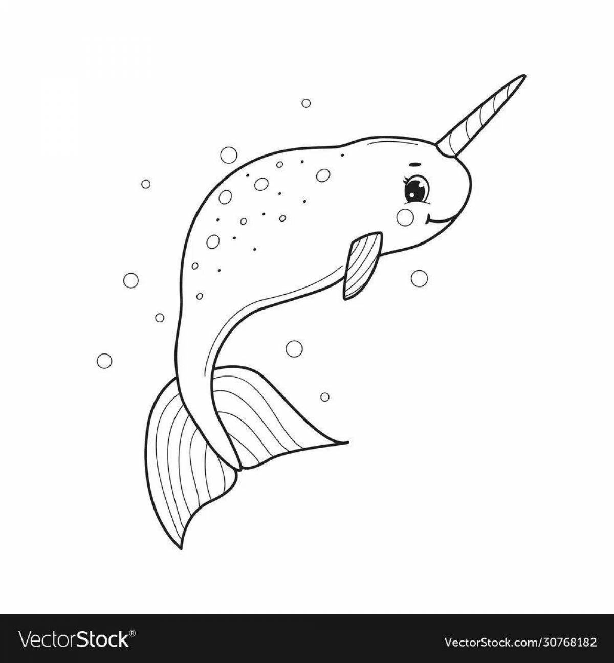 Outstanding narwhal coloring book for kids