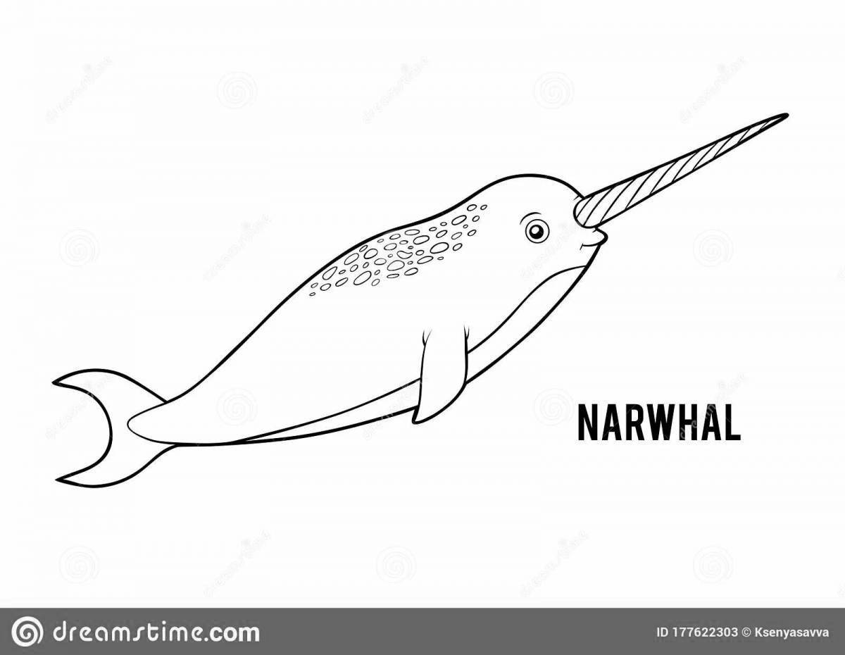 Wonderful narwhal coloring book for kids