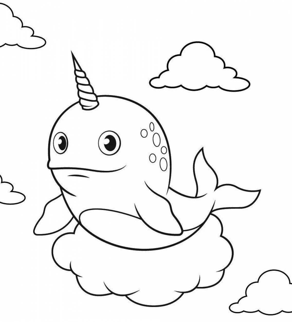Amazing narwhal coloring book for kids
