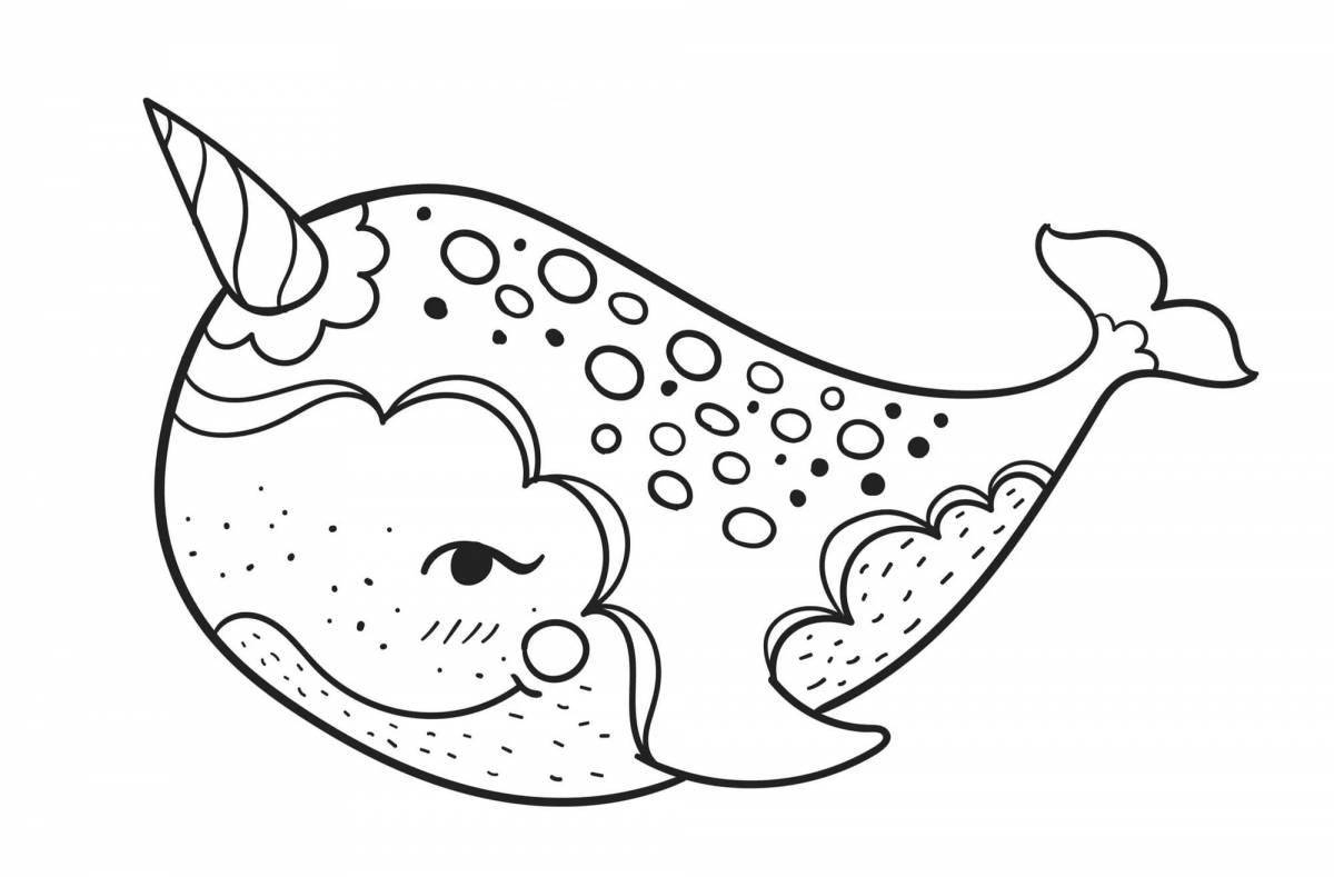 Incredible narwhal coloring book for kids