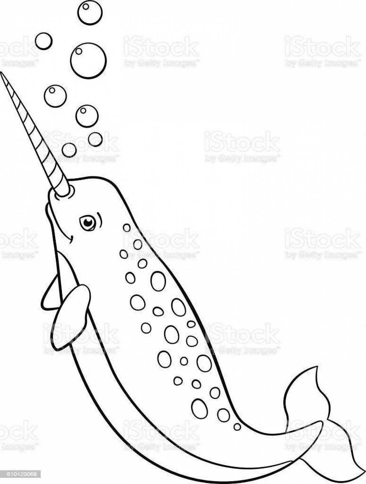 Amazing narwhal coloring book for kids