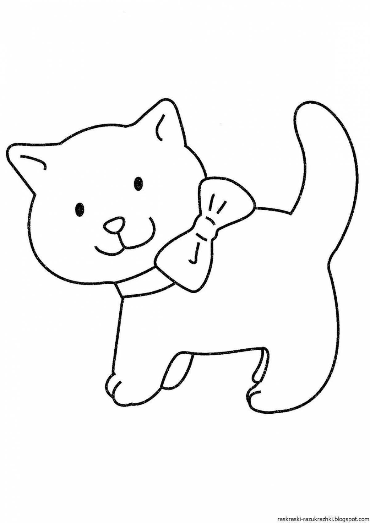 Раскраска энергичный кот для детей
