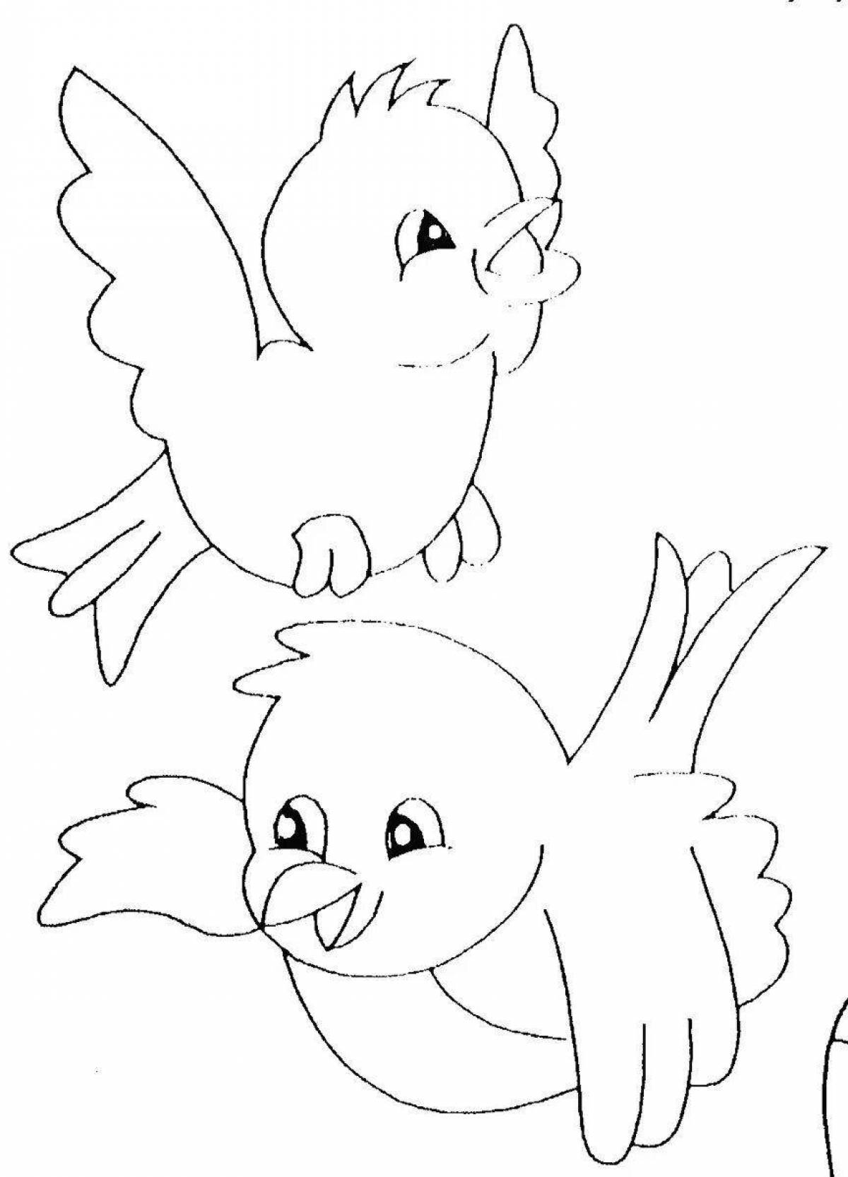 Sweet bird coloring pages for kids