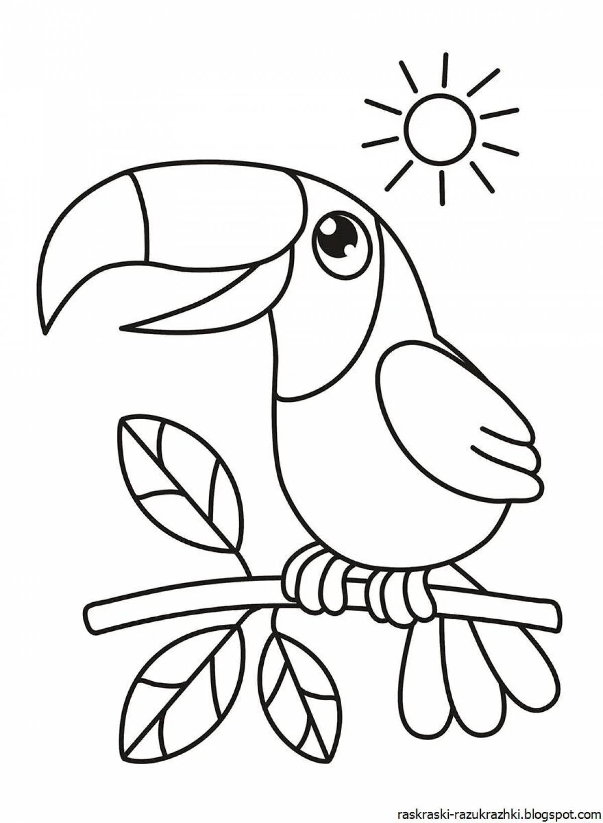 Amazing bird coloring page for kids