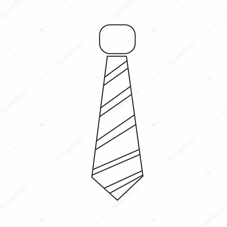 Шаблон галстук на палочке
