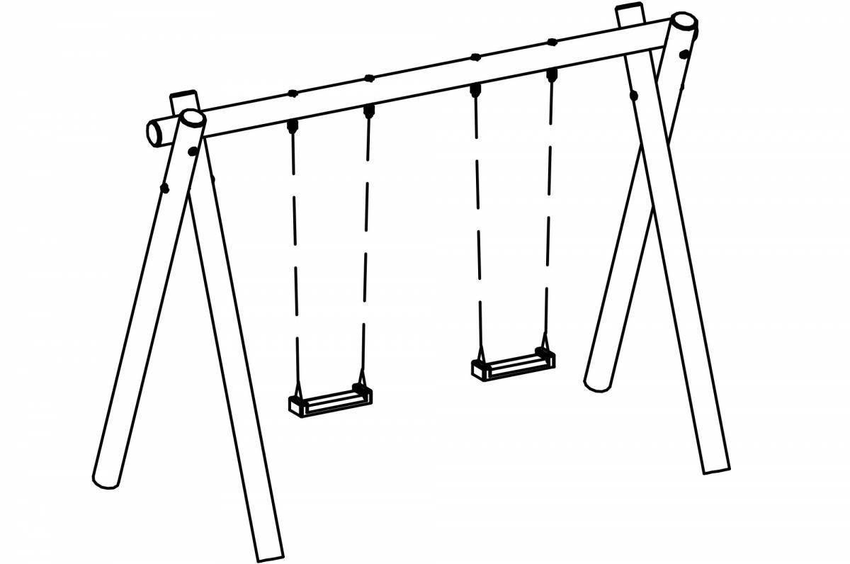 Качели картинка раскраска