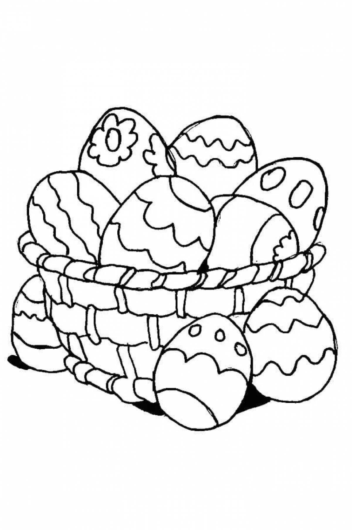 Colorful easter coloring book for kids