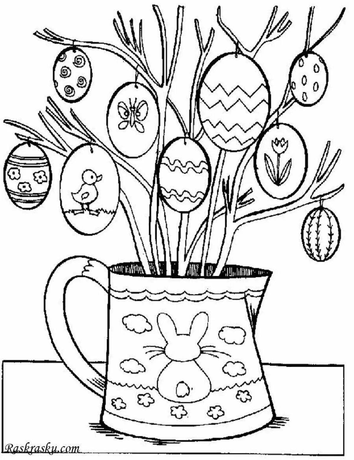Bright Easter coloring book for kids