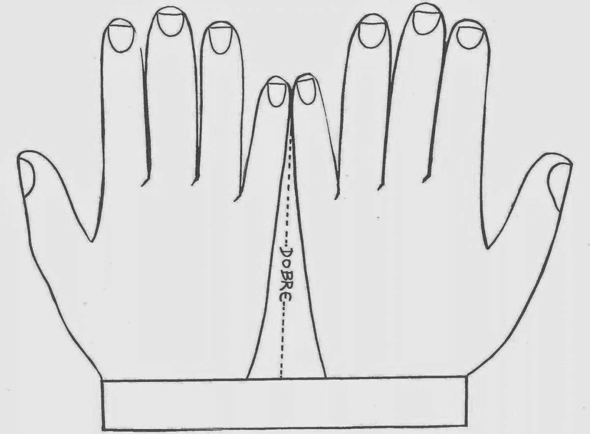 Привлекательная раскраска ладони для детей