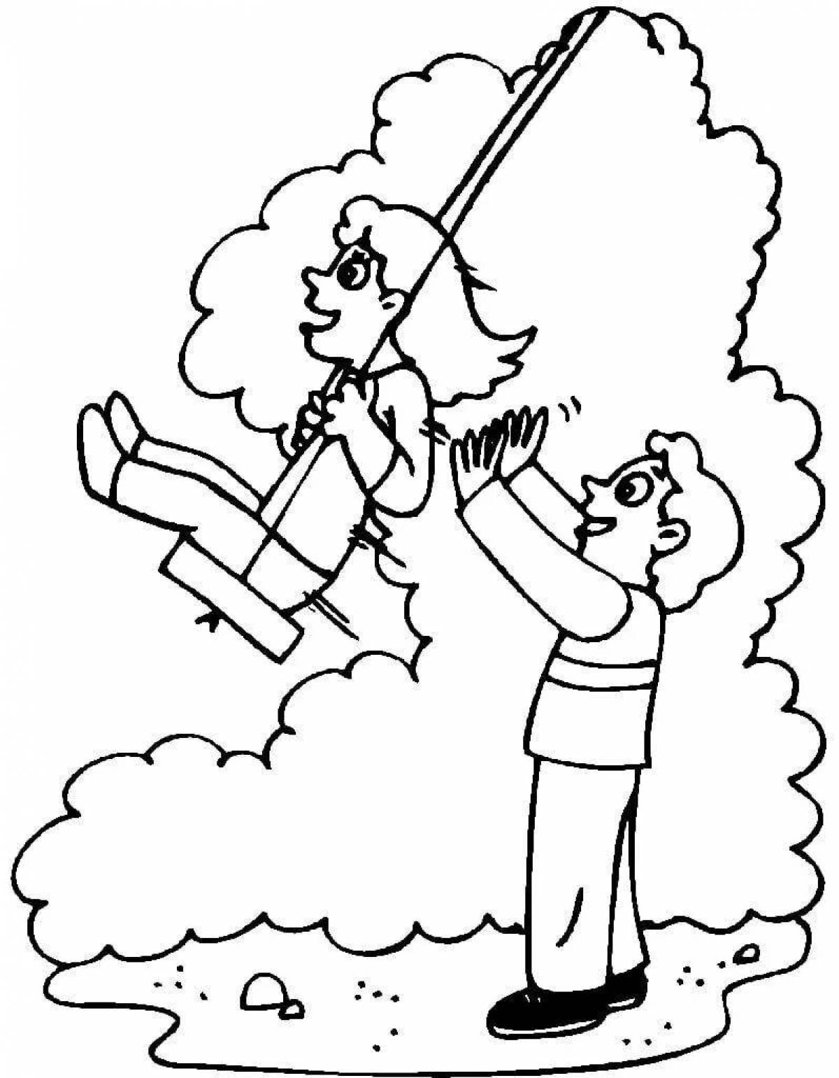 Animated Baby Swing Coloring Page
