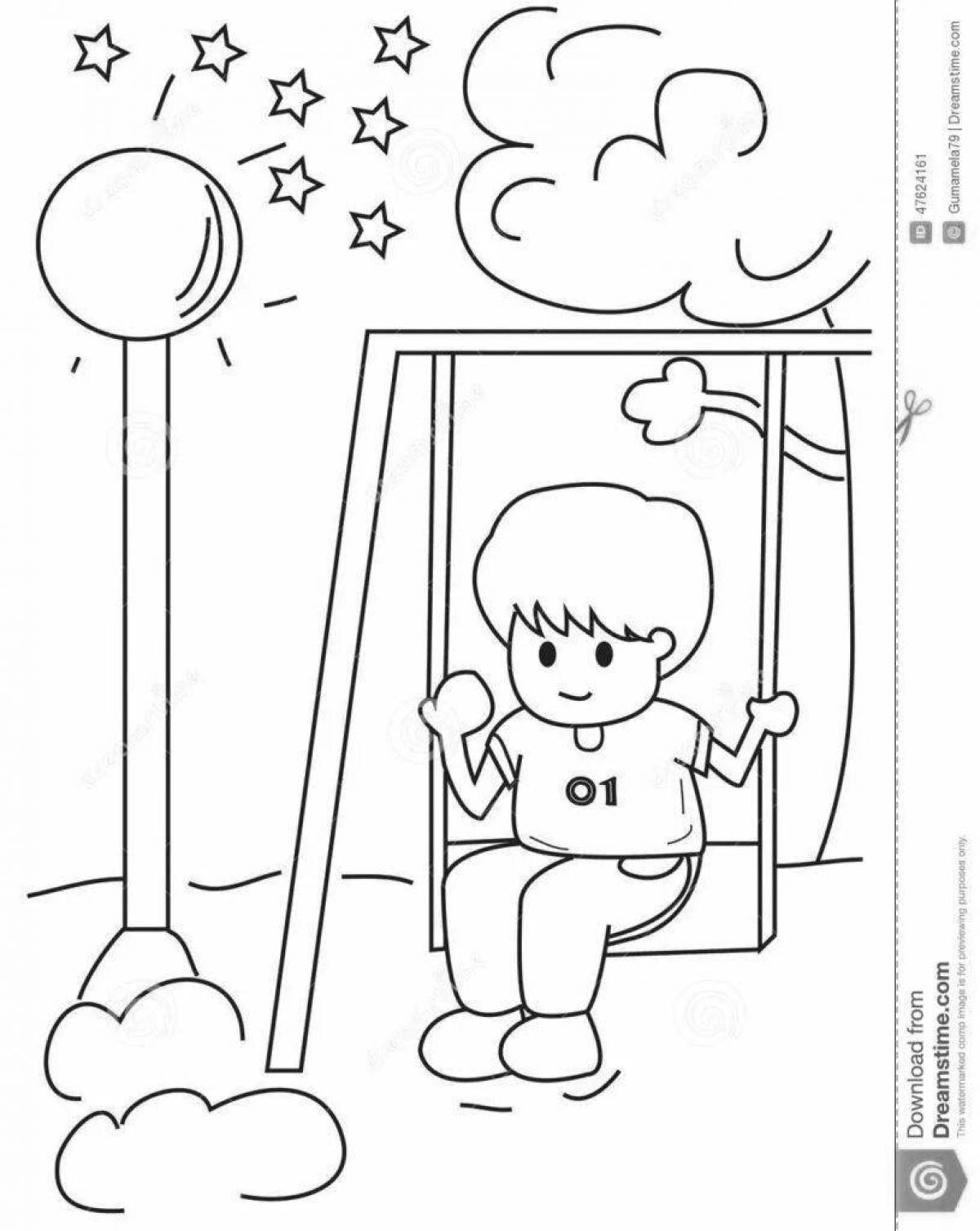 Fun coloring swing for kids