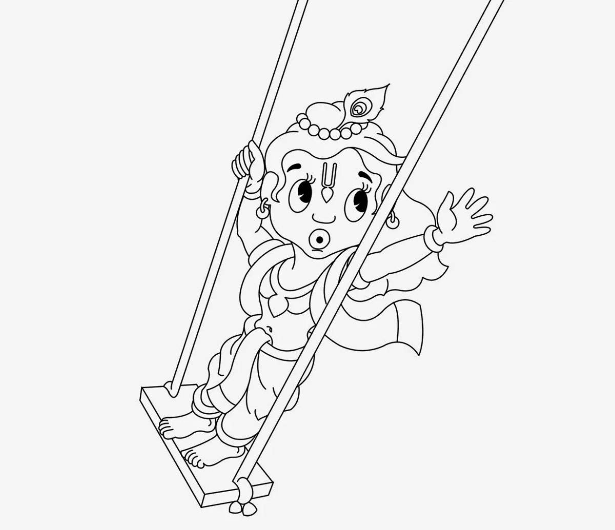 Great swing coloring page for toddlers