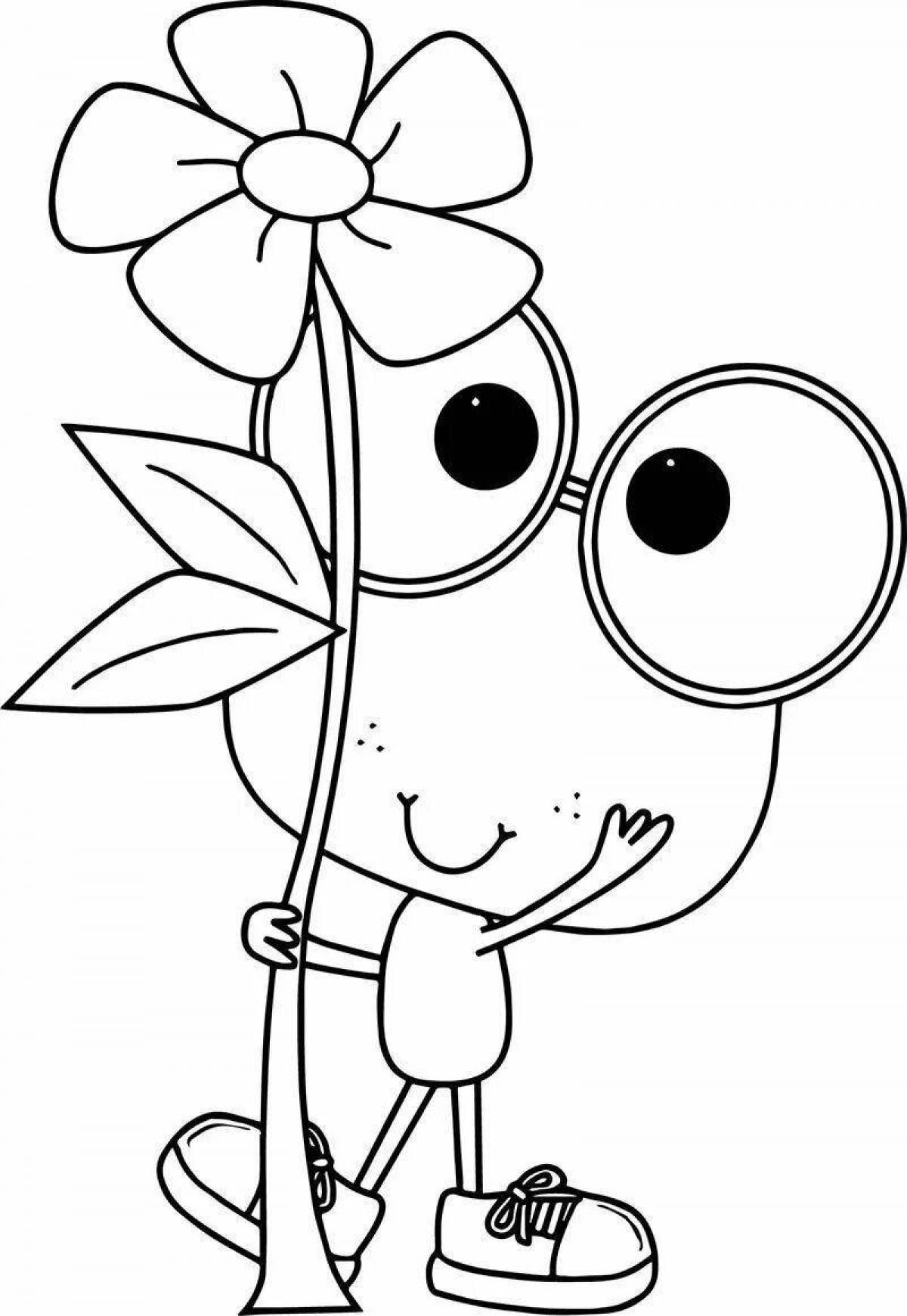 Colorful buba coloring page for kids