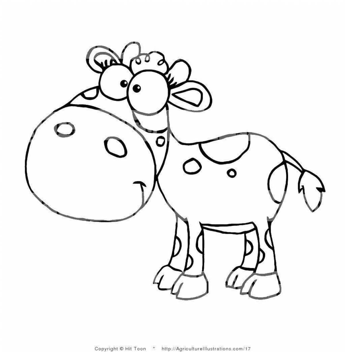 Fun coloring bull for kids