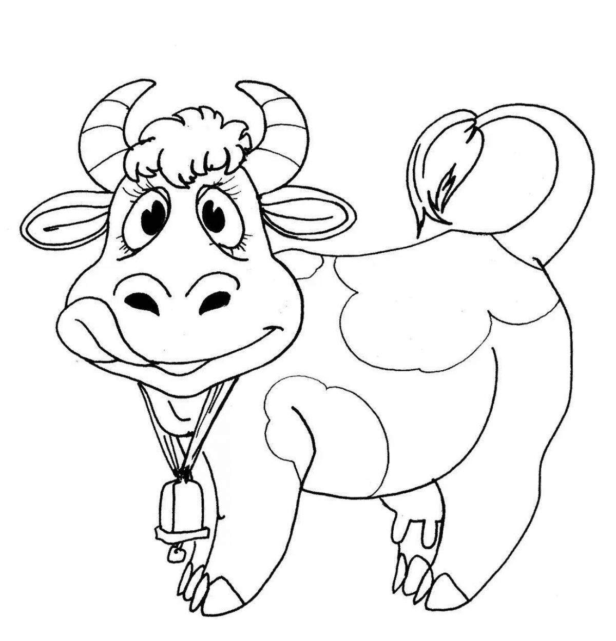 Outstanding bull coloring for kids