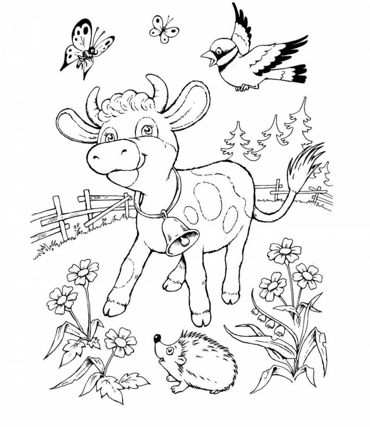 Amazing bull coloring for kids