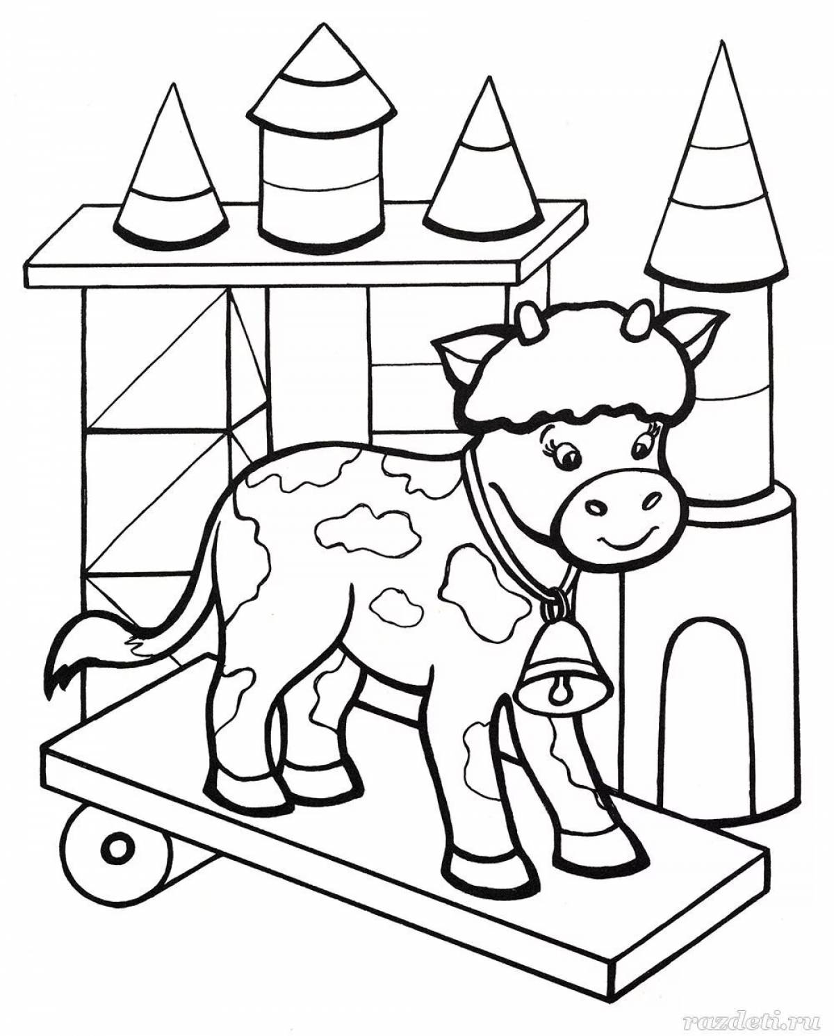 Coloring big bull for kids