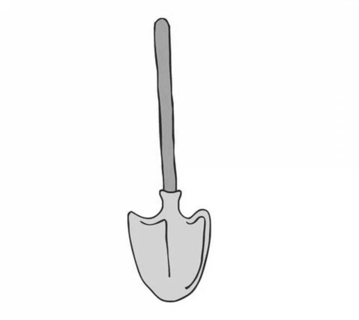 Amazing shovel coloring page for students