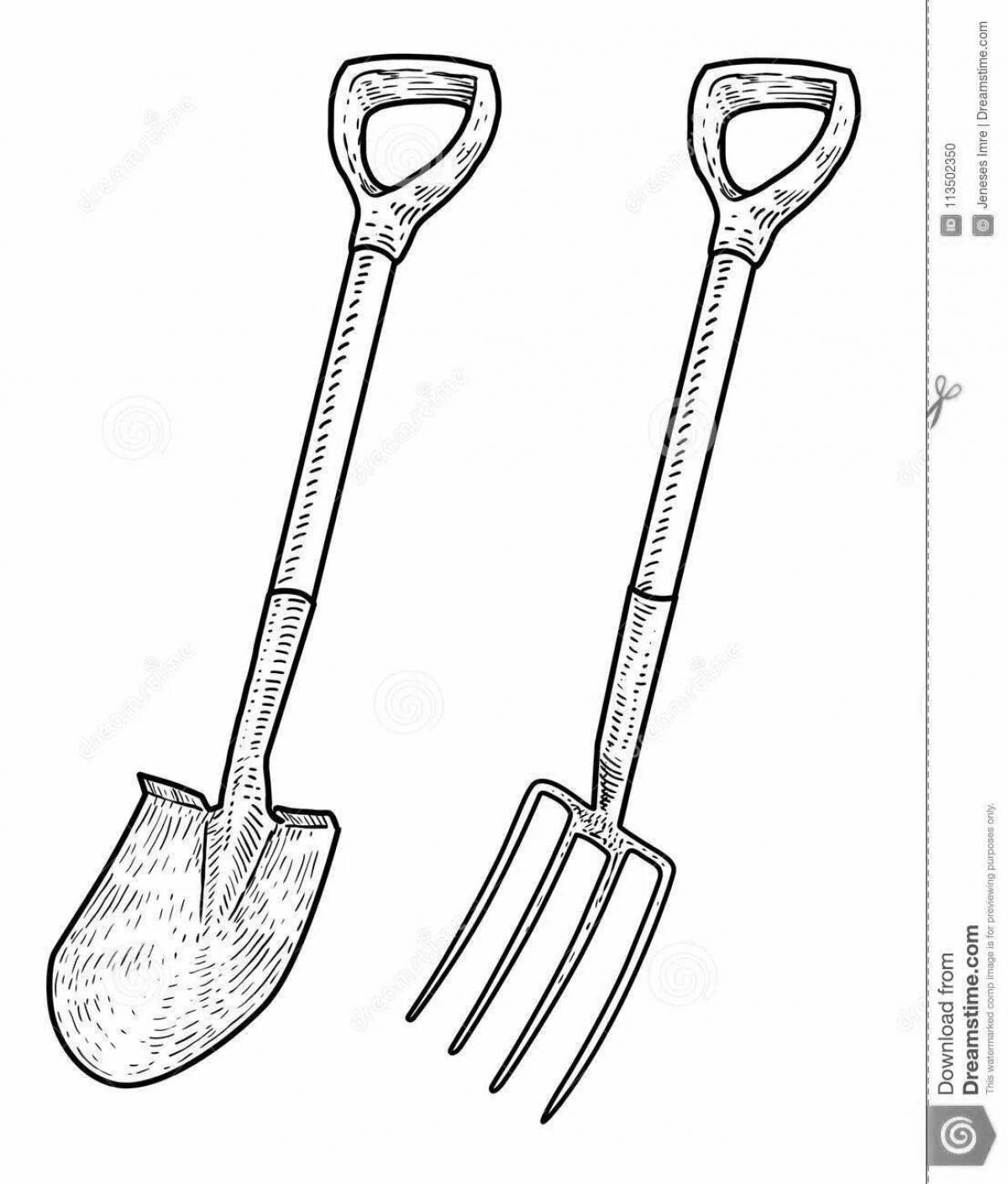 Outstanding shovel coloring page for toddlers