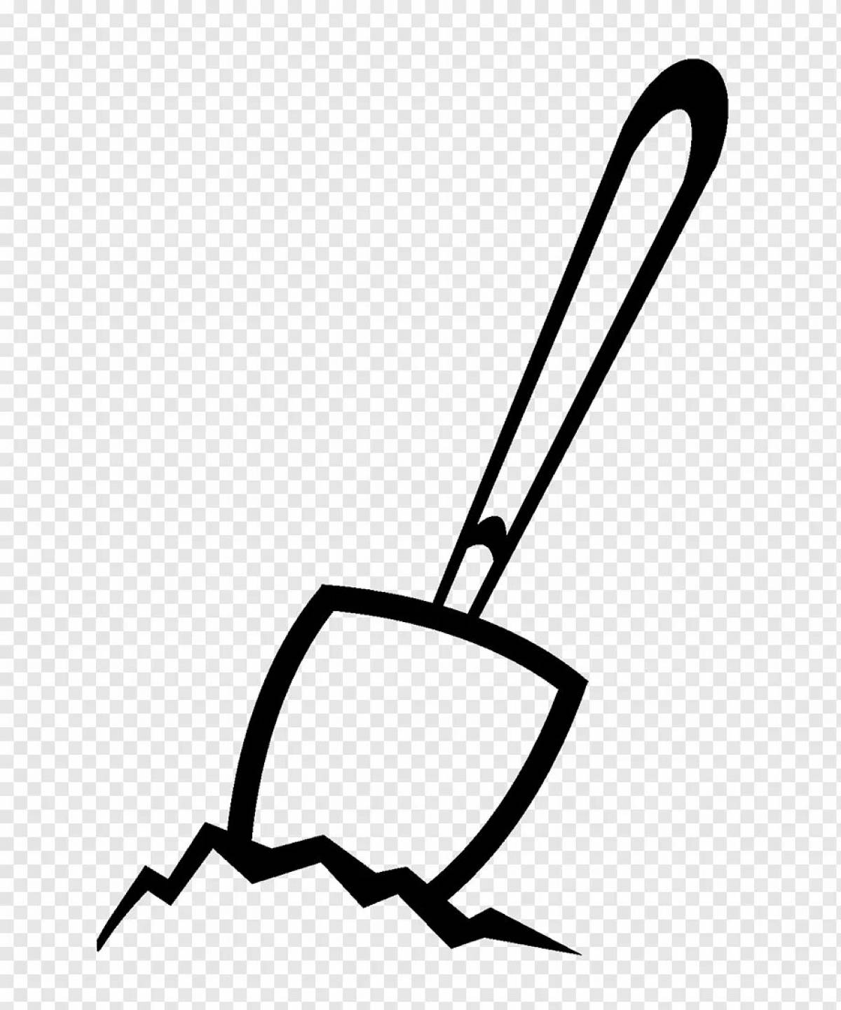 Shovel coloring page for beginners