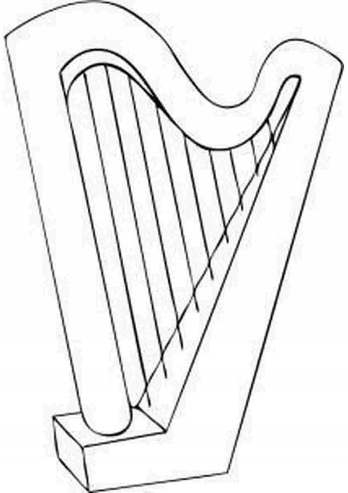 Adorable harp coloring book for kids