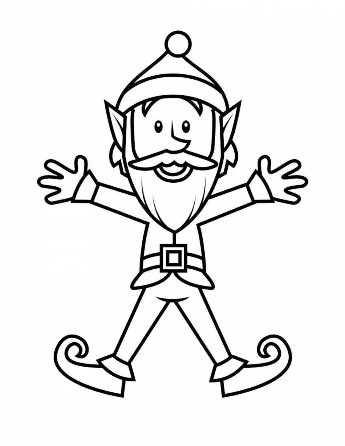 Busy coloring elf for kids
