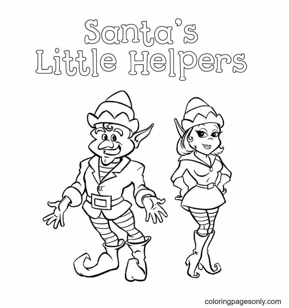 Surprised elf coloring for kids