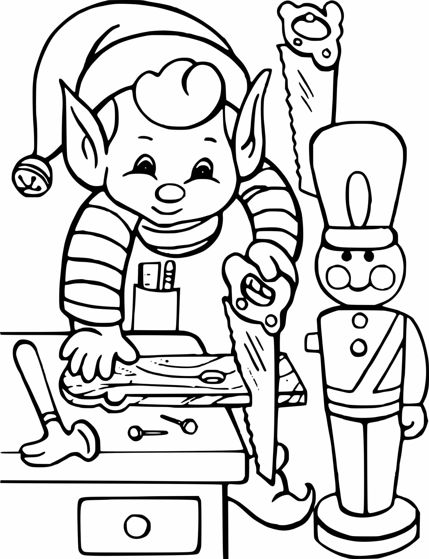 Creative elf coloring for kids