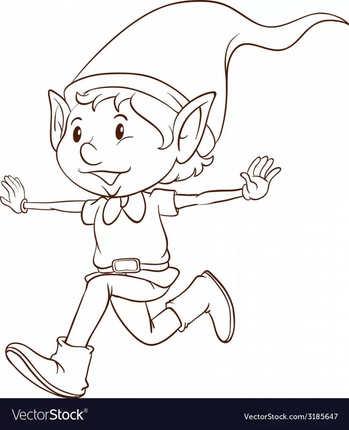 Innovative elf coloring book for kids