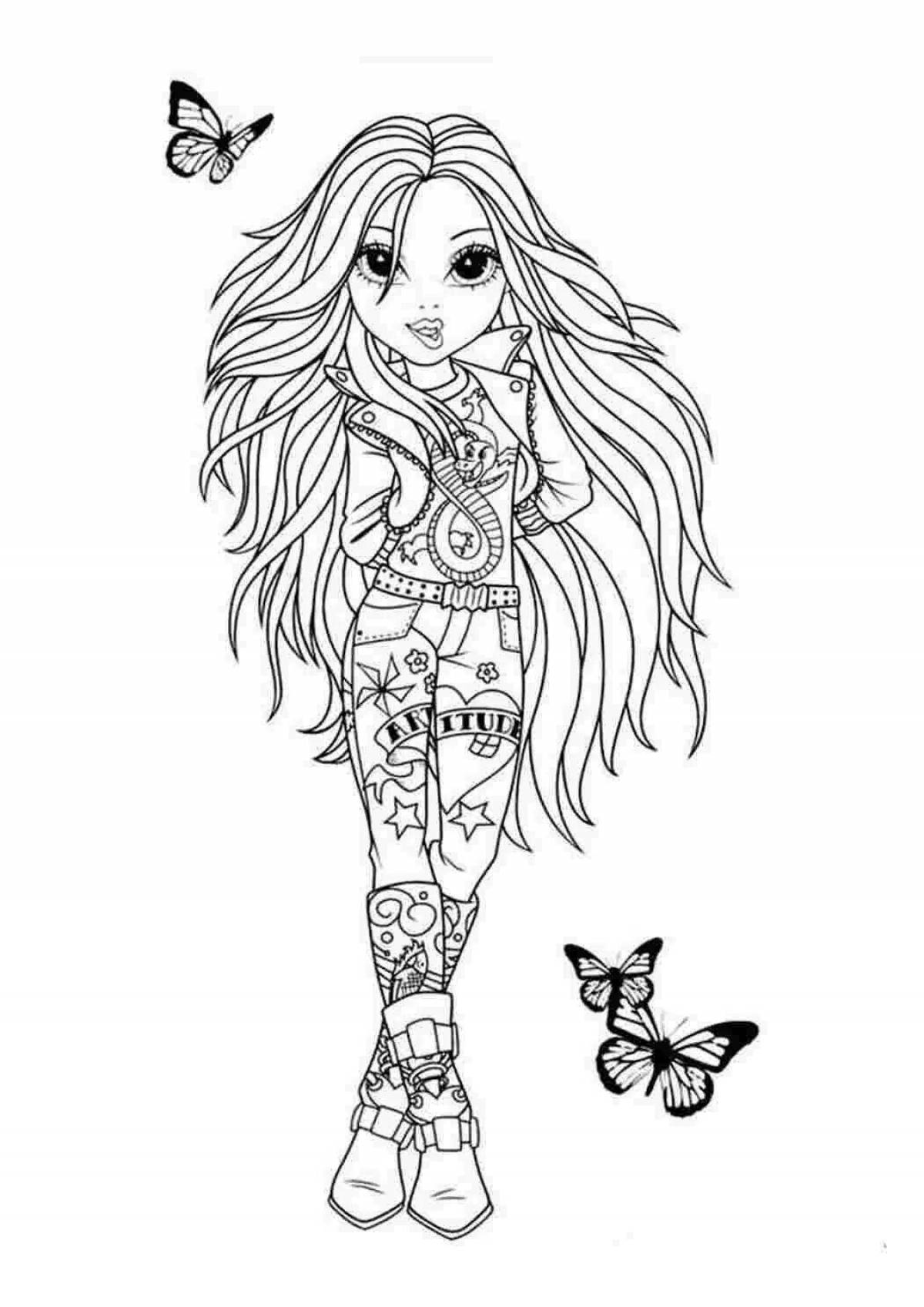 Adorable coloring page 11 for girls