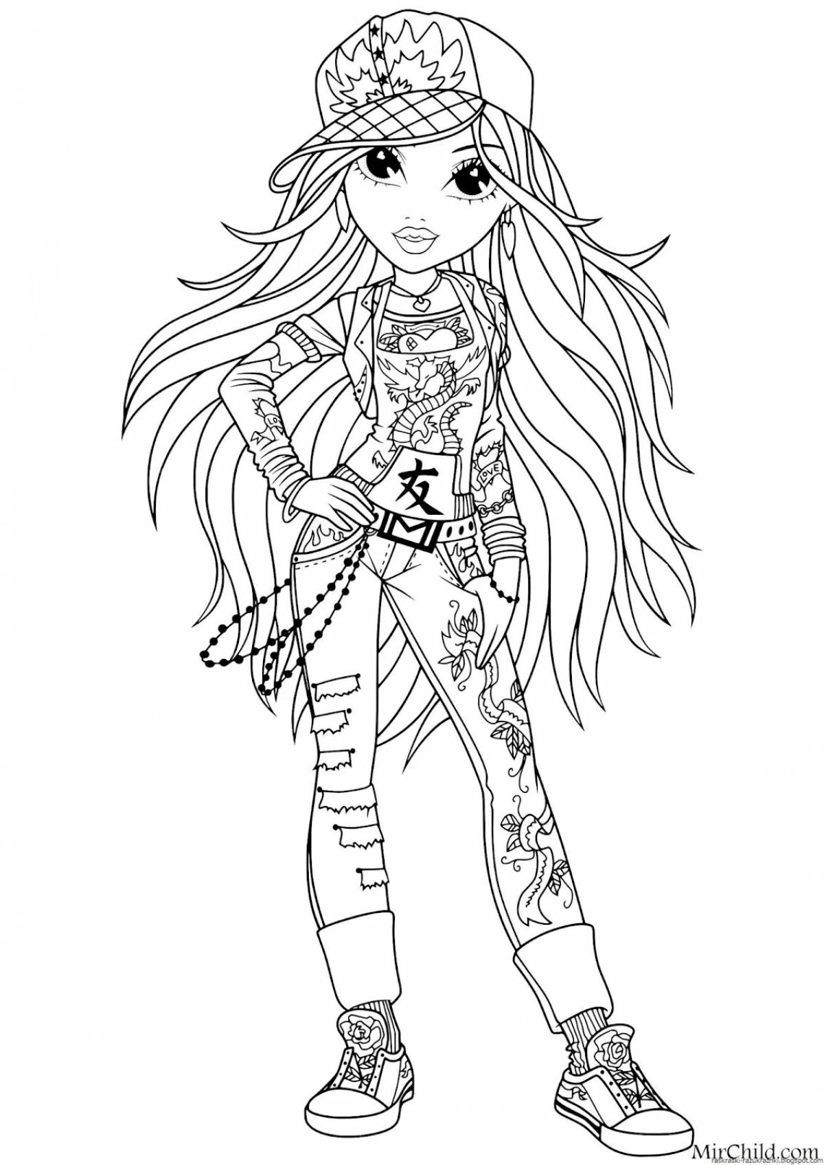 Glowing coloring page 11 for girls