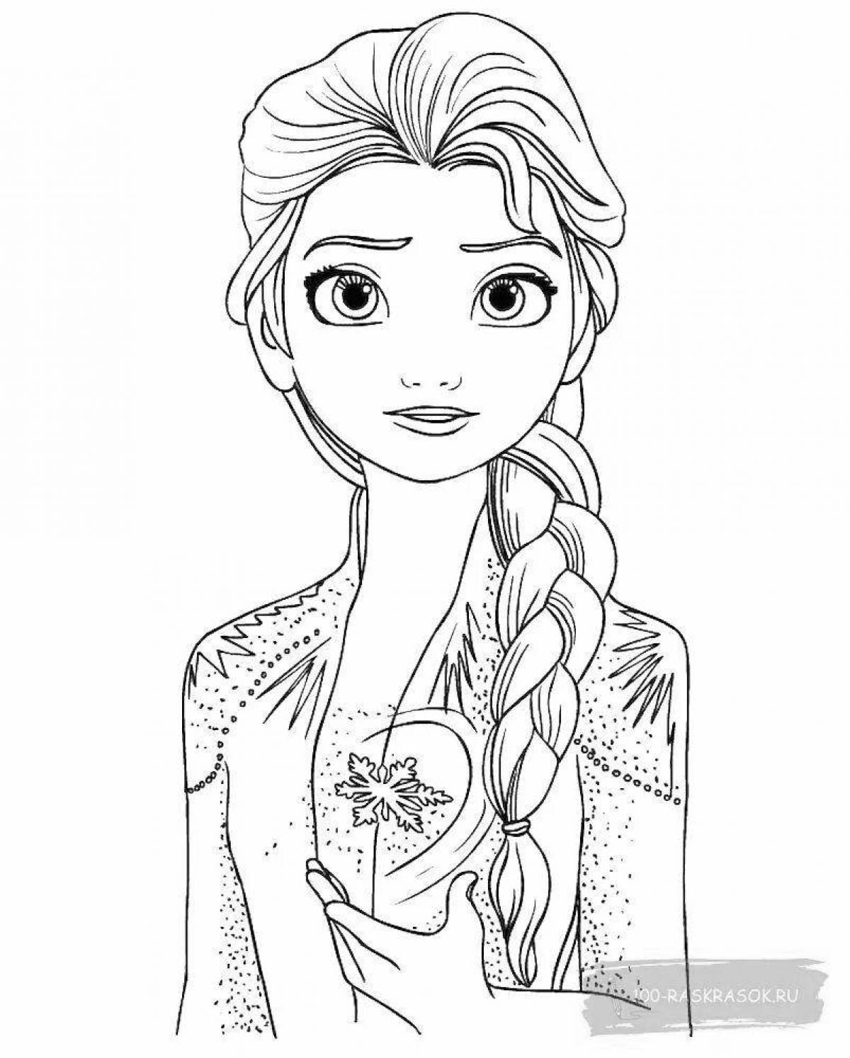 Elsa glitter coloring for girls