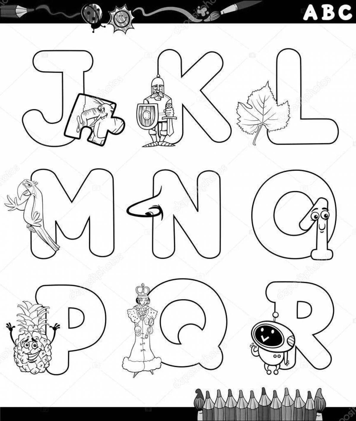 Joyful laura alphabet coloring book for kids