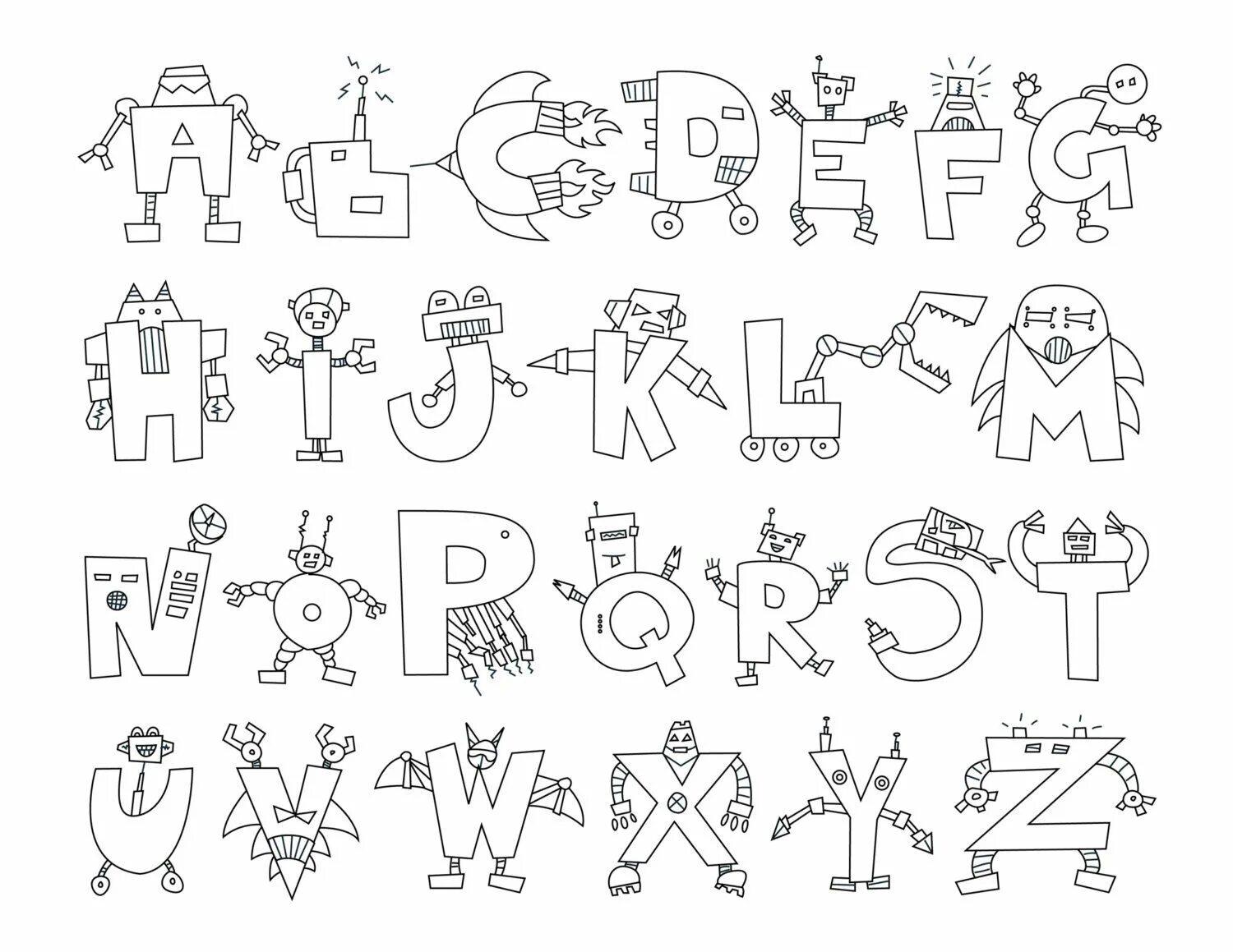 Красочная страница с алфавитом лоры для детей, чтобы представить