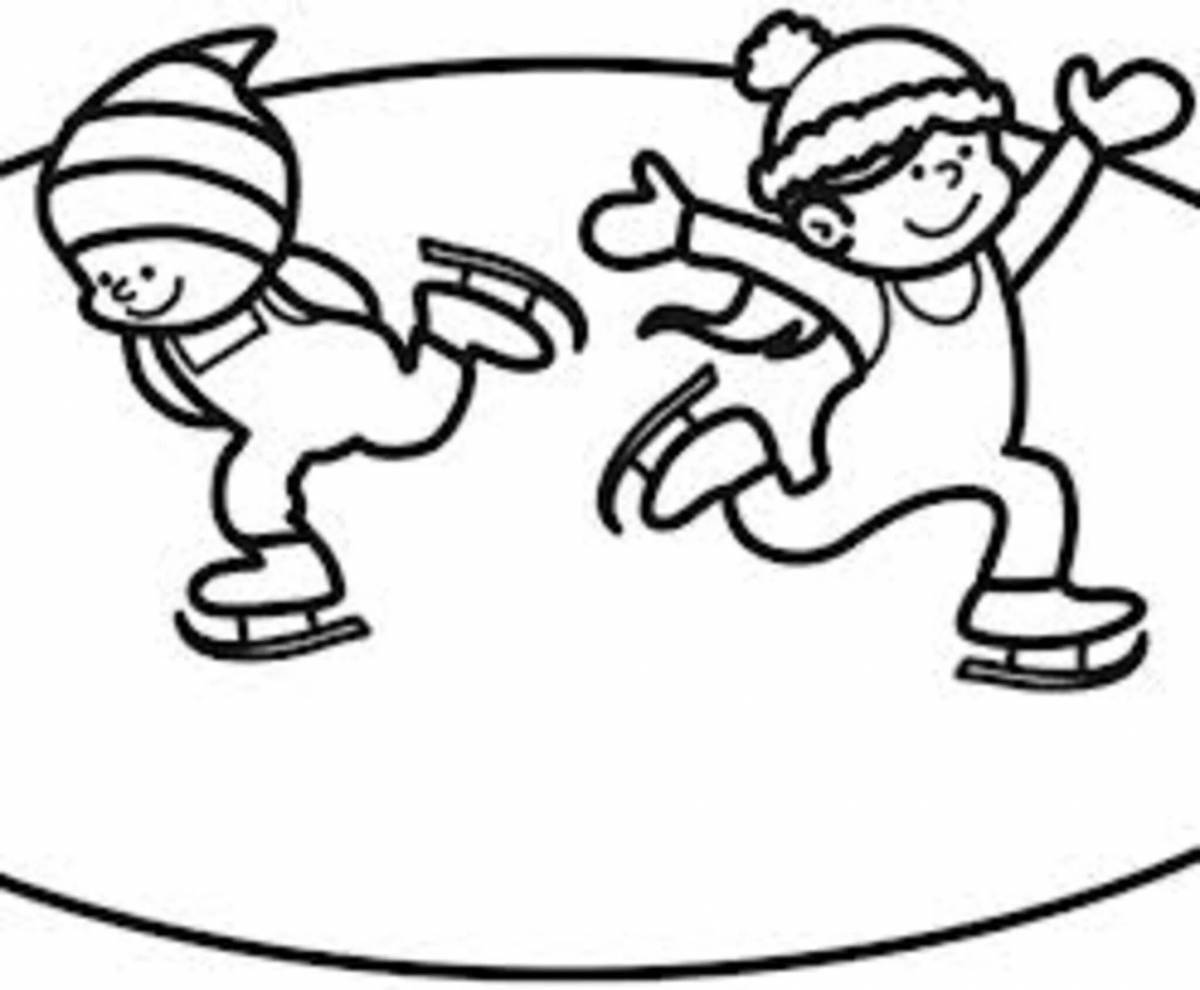 Coloring page of ice rink for kids