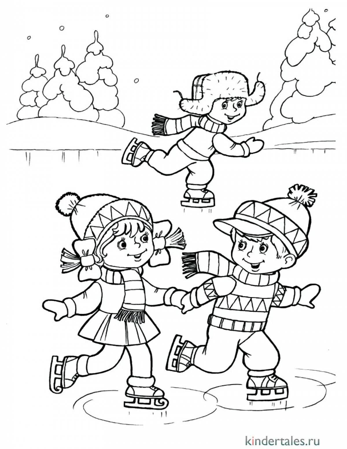 Shining ice rink coloring book for kids