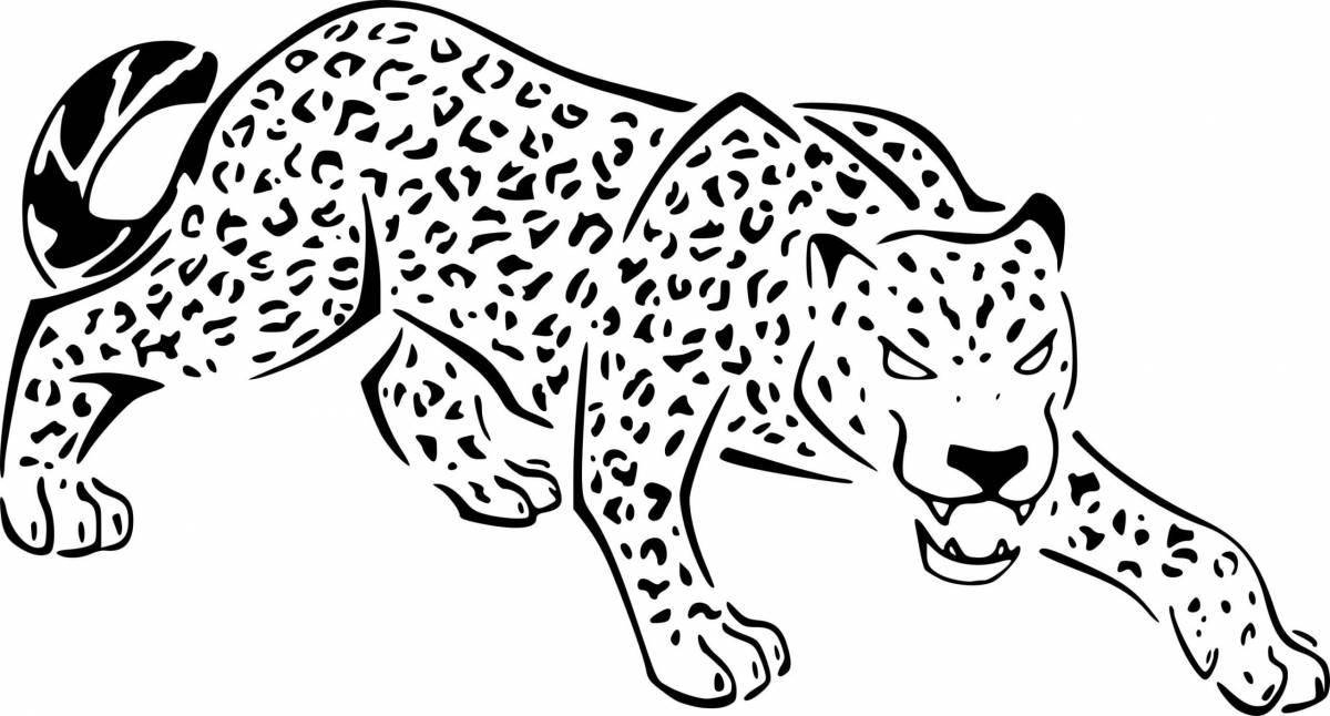 Playful snow leopard coloring page