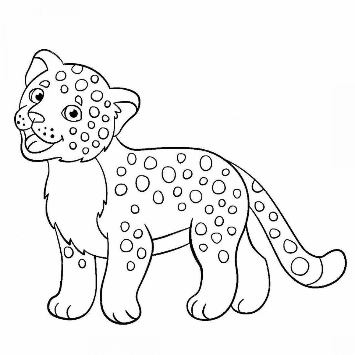 Fancy snow leopard coloring page