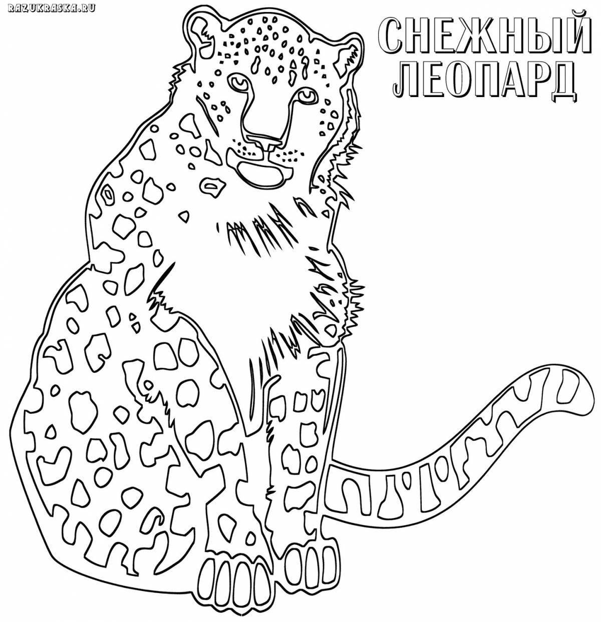 Coloring page dazzling snow leopard
