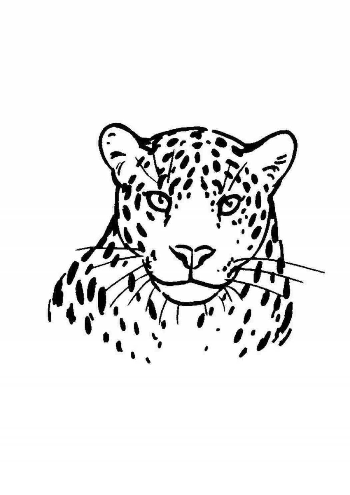 Glittering snow leopard coloring page
