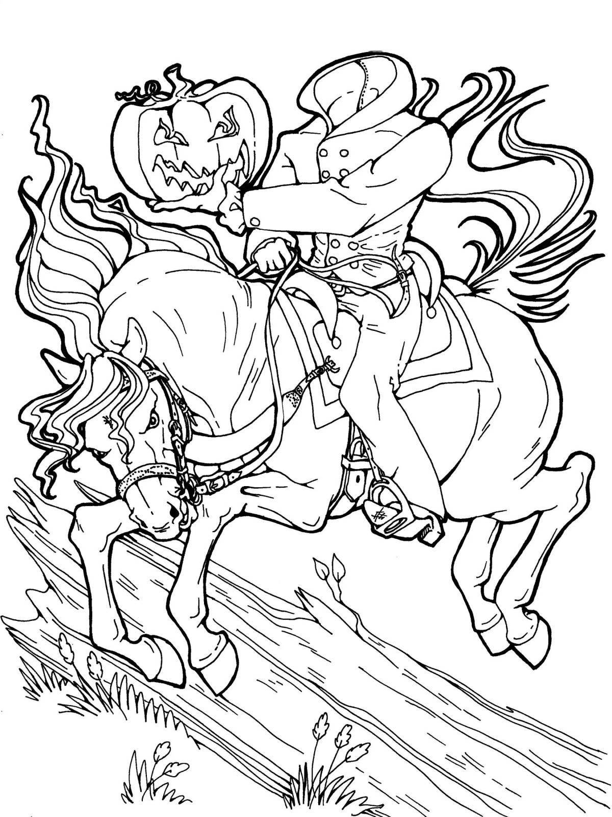 Coloring page playful humpbacked horse
