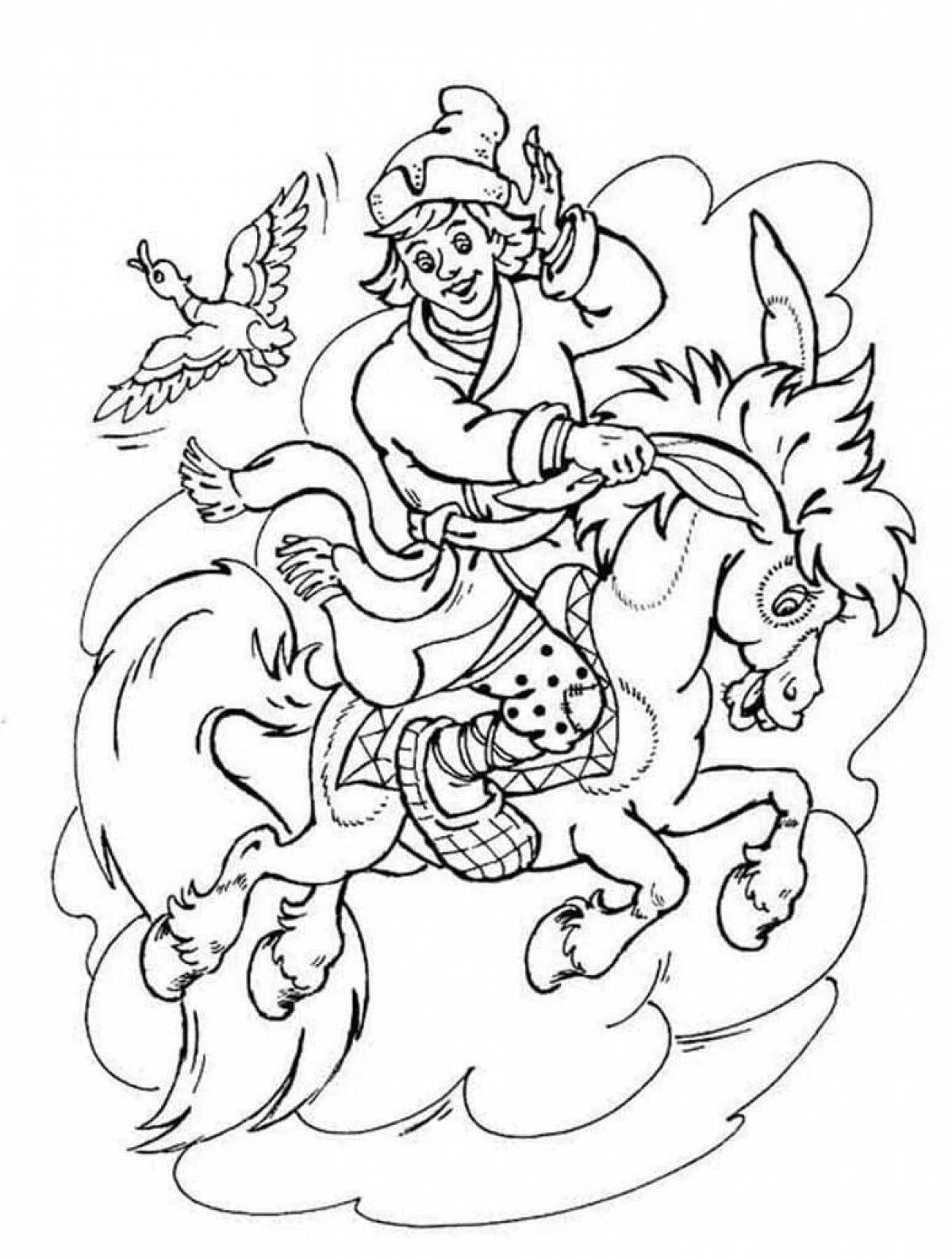 Coloring page captivating little humpbacked horse