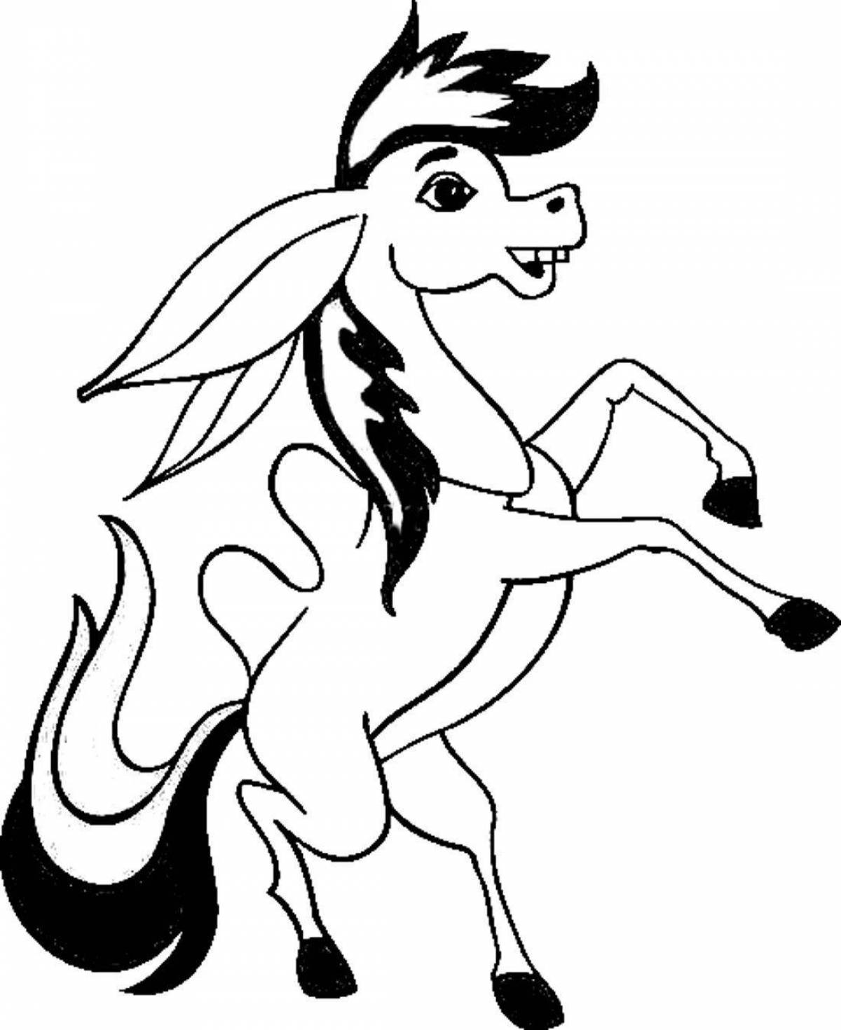 Coloring page nice humpbacked horse