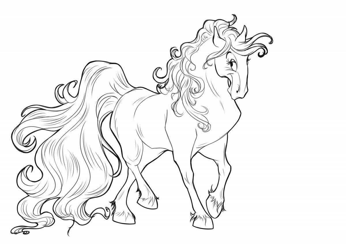 Coloring fairy humpbacked horse