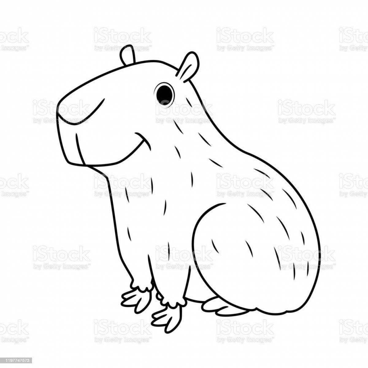 Adorable capybara coloring book for kids