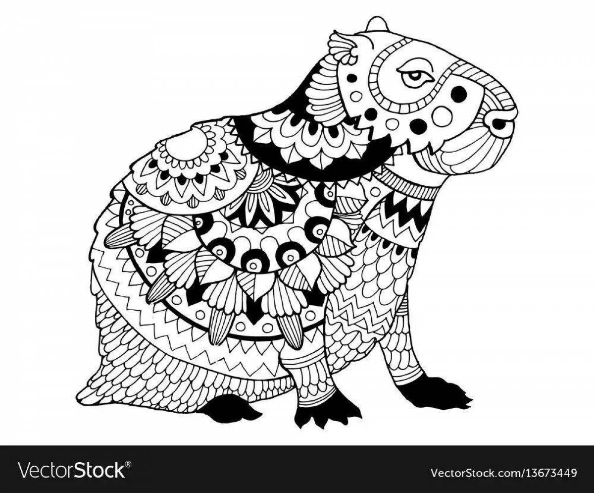 Adorable capybara coloring book for kids
